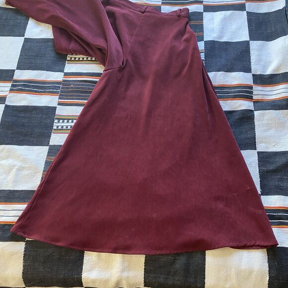 Scully Burgundy Super Wide Leg High Rise Suede Fabric Poly Pants. Size Small. - Picture 11 of 14